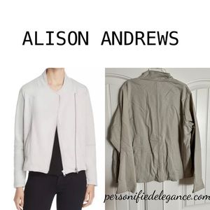 Alison Andrews Lani Beige Moto Jacket Size XL